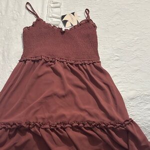 Inspired Hearts Rust Midi Dress